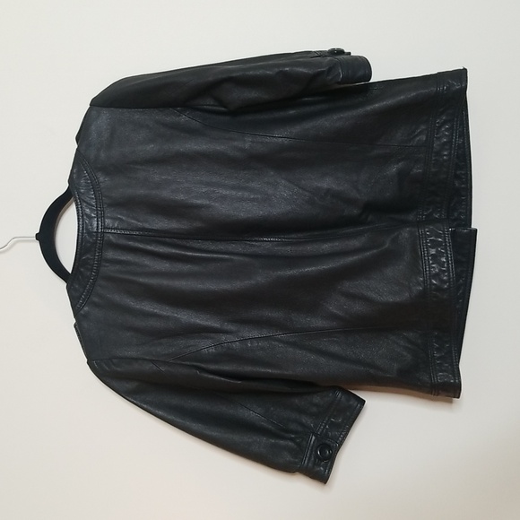 MM Couture by Miss Me Button Down Black Leather Jacket M - Picture 6 of 6